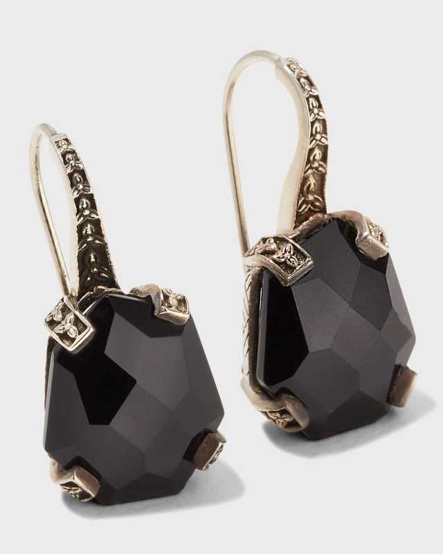 Sterling Silver Freeform Gemstone Drop Earrings